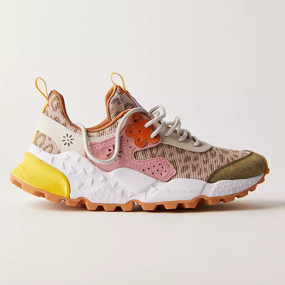 Trendy Women's Athletic Shoes in Pink, Orange, and White